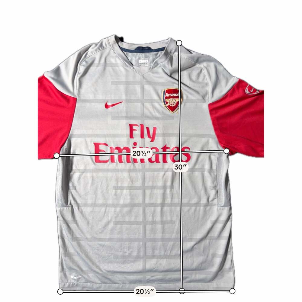 Nike Arsenal 2009-10 Football Training Jersey Grey and Red - Picture 6 of 9